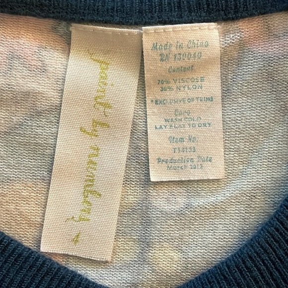 Matilda Jane Paint by Numbers Floral Cardigan Sweater SZ 4 blue bunny - Picture 2 of 3